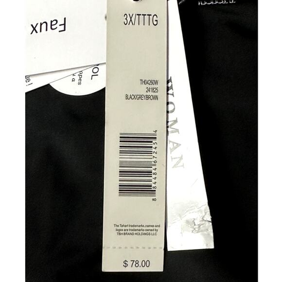 Tahari NWT Faux Leather Plaid Tummy Control Women's Size 3x Careerwear Pants - Picture 13 of 15